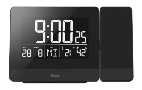 Zegar z projektorem Hama Plus Charge Czarny