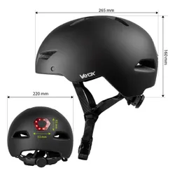 Kask rowerowy VAYOX Street VA0423BMM Czarny Miejski z lampką (rozmiar M)