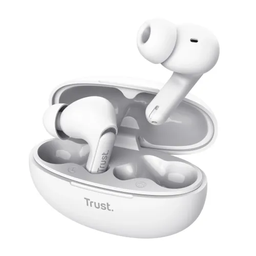 Słuchawki bezprzewodowe Trust Yavi ENC Dokanałowe Bluetooth Biały