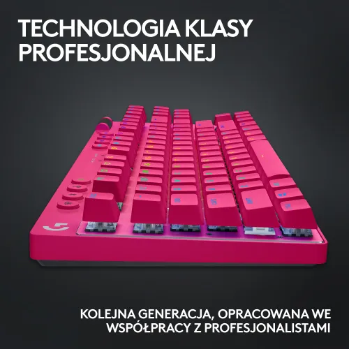 Klawiatura mechaniczna Logitech G Pro X TKL Lightspeed Tactile - GX Brown - różowy