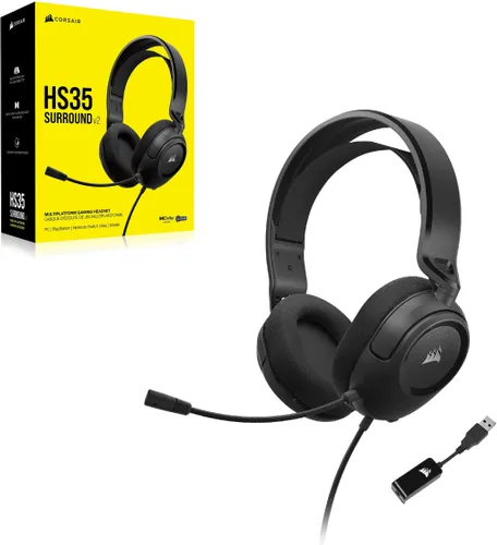 Słuchawki CORSAIR HS35 Surround v2 Nauszne, Dźwięk przestrzenny