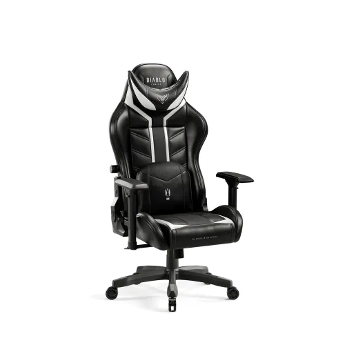 Fotel Diablo Chairs X-Ray 2.0 Small do 90kg Skóra ECO Czarno-biały
