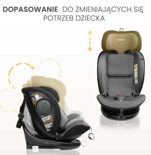 Автокресло Caretero Mokki I-Size, 40-150 cm, 0-36 kg, черно-розовый