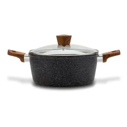NAVA Nature 2,1 l czarny - garnek aluminiowy z pokrywką