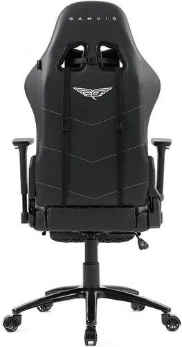 Fotel GAMVIS Phantom Large Czarny (białe elementy) + podnóżek