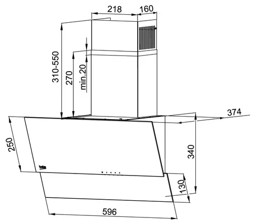 Okap Beko HCA62320B Czarny