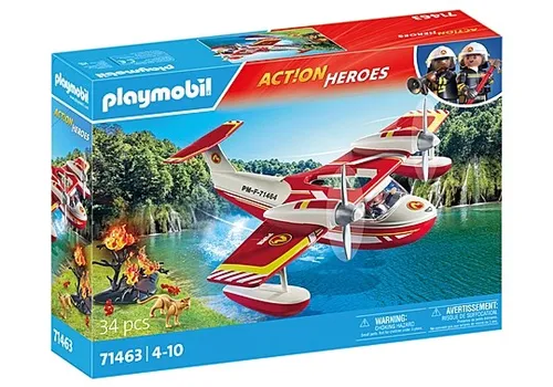 Набор фигурок Playmobil Action Heroes 71463 Самолет пожарной бригады с функцией пожаротушения