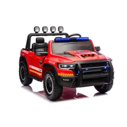 Auto Na Akumulator Dla Dzieci Dodge Ram Straż Poż Zb629-F 4X4 LED Eva Skóra