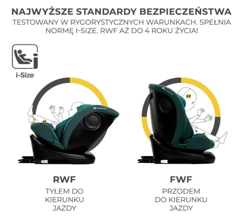 Fotelik samochodowy KINDERKRAFT I-Grow I-Size 40-150 cm (0-36 kg) Zielony