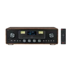 Wieża AKAI AM-100 RHAPSODY 30W Bluetooth Radio FM DAB Czarno-brązowy