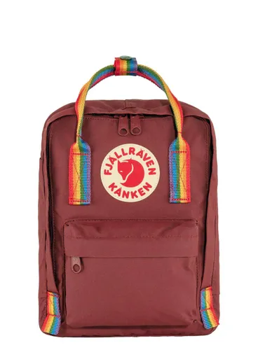 Fjallraven Kanken Gökkuşağı Mini-Öküz Kırmızı Sırt Çantası / gökkuşağı deseni