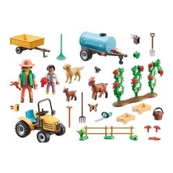 Playmobil Country Figures Set 71442 Трактор с прицепом и цистерной для воды