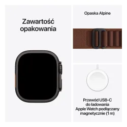 Apple Watch Ultra 4 GPS + Cellular koperta z tytanu czarny 49mm Opaska Alpine w kolorze burgunda Rozmiar M