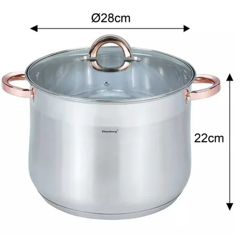 Klausberg Garnek Gastro Z Pokrywą 28Cm 13L Kb-7795