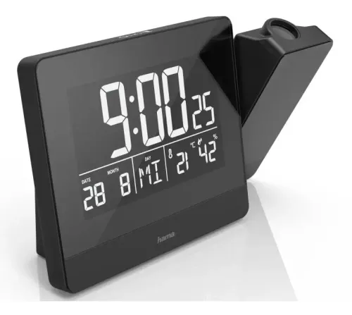 Zegar z projektorem Hama Plus Charge Czarny