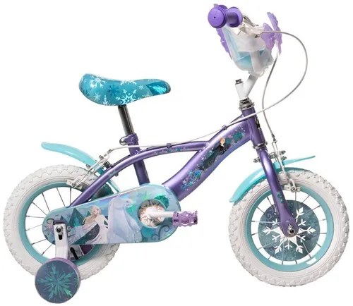 Rower dziecięcy HUFFY Disney Kraina Lodu 12 cali dla dziewczynki Fioletowo-niebieski