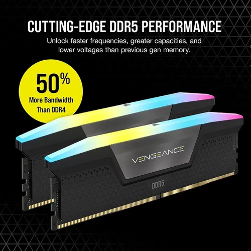 Pamięć RAM Corsair Vengeance RGB DDR5 32GB (2 x 16GB) 6400 CL32 (czarny)