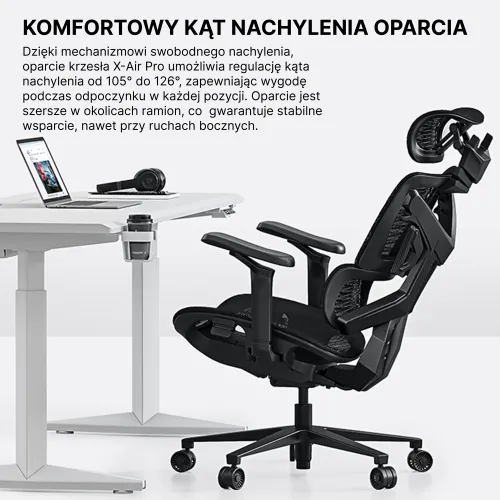 Fotel Anda Seat X-Air Pro XL Gamingowy do 120kg Tkanina Czarny