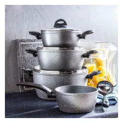 Garnek aluminiowy z pokrywką FLORINA LAVA GRAFITOWY 4,5 l