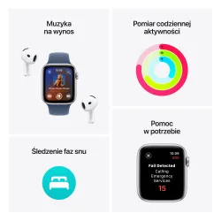 Apple Watch SE 2gen GPS + Cellular koperta 44mm z aluminium Księżycowa poświata pasek sportowy Księżycowa poświata M/L