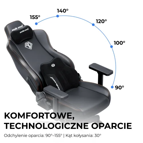 Fotel Anda Seat Kaiser 3E XL Gamingowy do 150kg Tkanina Granatowy