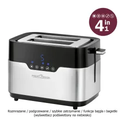 Toster ProfiCook PC-TA 1170 Ruszt do bułek Rozmrażanie 920W