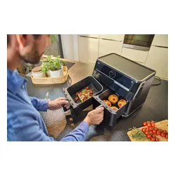 Air Fryer Frytkownica beztłuszczowa BRAUN TwinCook 5 TD5073 10l z podwójnym koszem i okienkiem do obserwacji postępów gotowania