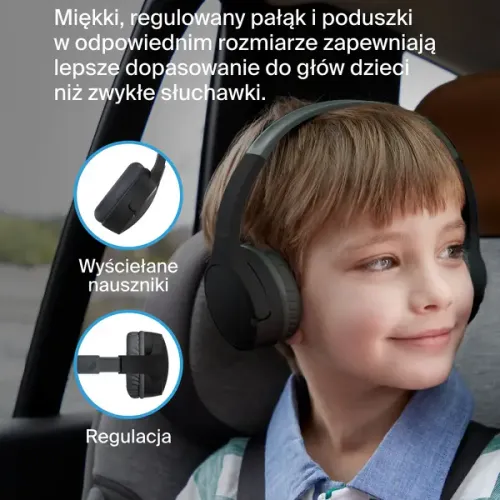 Słuchawki bezprzewodowe Belkin Soundform Mini dla dzieci Nauszne Bluetooth 5.3 Czarny