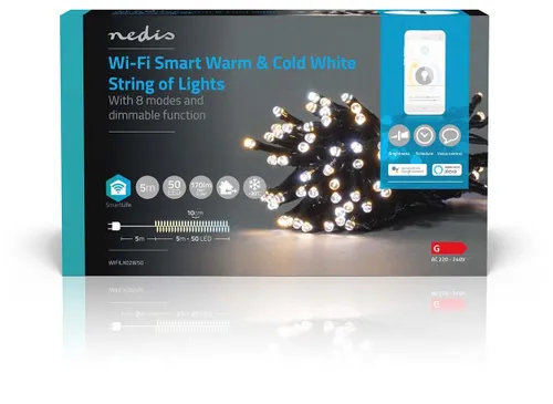 Lampki choinkowe LED NEDIS WIFILX01W50 5 m Sieciowe