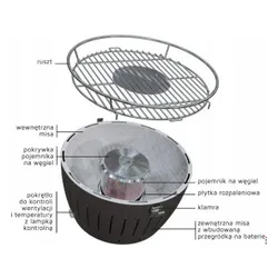 LotusGrill Kömür bahçe ızgarası XL 40 cm x 40 cm Mavi + Kılıf