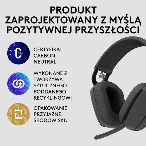 Słuchawki bezprzewodowe z mikrofonem Logitech Zone Vibe 100 Nauszne Grafitowy