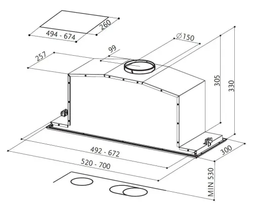 Okap Faber Inca Lux Glass EV8 X/WH 70 Biało-srebrny
