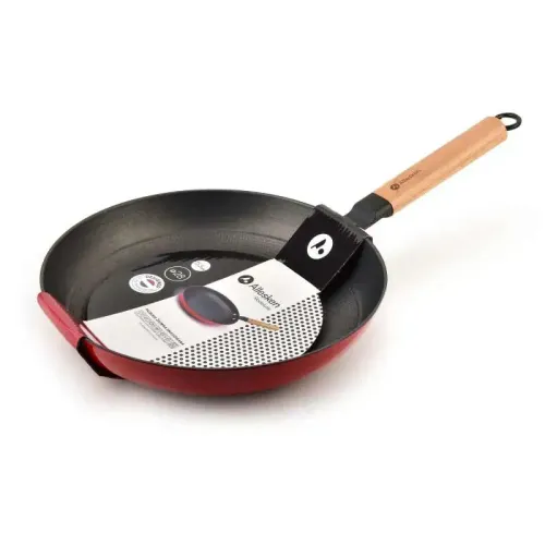 Patelnia żeliwna RODELUXE CZERWONA 24 cm