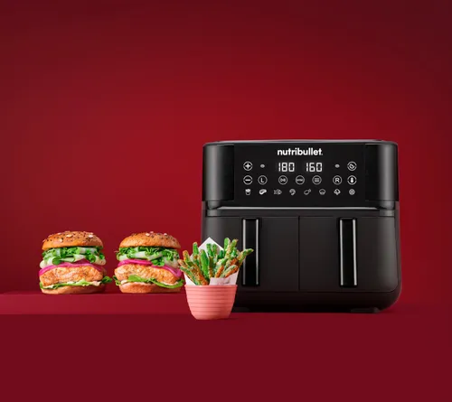 Air Fryer Frytkownica beztłuszczowa NUTRIBULLET Twin Drawer NBA081B 8l z podwójnym koszem