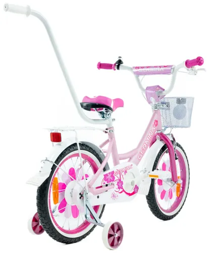 Rower dziecięcy GERMINA BMX 16 cali dla dziewczynki Jasnoróżowy