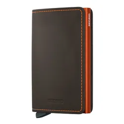 Portfel ochrona RFID Secrid Slimwallet Matte - truffle / orange