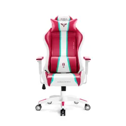 Fotel Diablo Chairs X-One 2.0 Normal Size Gamingowy do 160kg Skóra ECO Tkanina Biało-czerwony