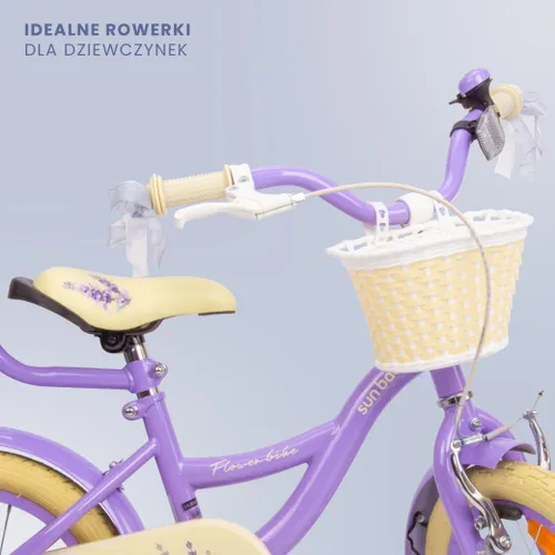 Rower dziecięcy SUN BABY Flower Bike 14 cali dla dziewczynki Lawendowy