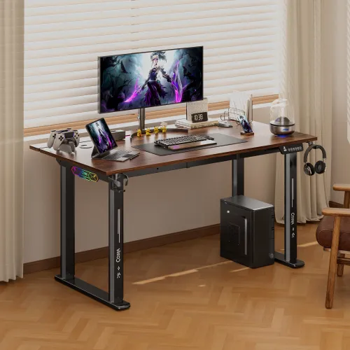 Biurko gamingowe COBRA Electra S CRF1423ELBNRGB Brązowy