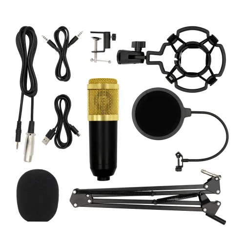 Mikrofon Musicmate MM-SD150 LiveMix + Zestaw do nagrywania i streamingu Przewodowy Pojemnościowy Czarno-złoty