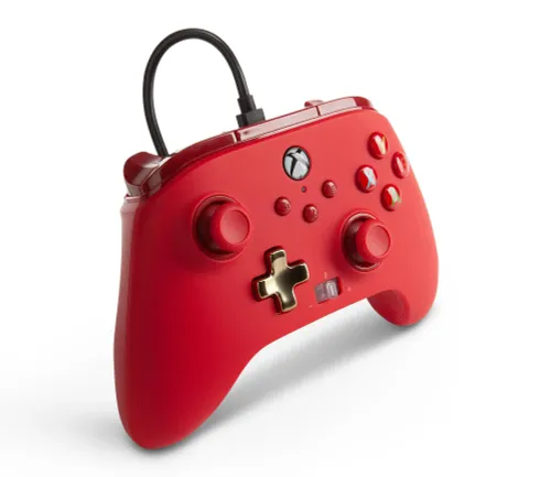 Pad PowerA Enhanced Red do Xbox Series X/S, Xbox One, PC Przewodowy