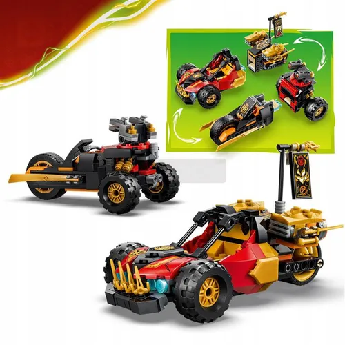 LEGO Ninjago 71864 Wielofunkcyjne pojazdy Kaia i Cole’a, zestaw klocków 7+
