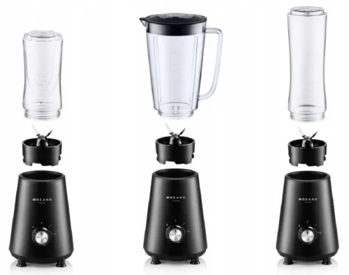 Blender kielichowy MOZANO M01 Czarny (Sportowy) + 2 bidony w komplecie