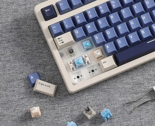 Klawiatura ROYAL KLUDGE RKS85 RGB Hot Swap Beige Switch Biało-niebieski