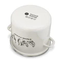 Garnek emaliowany duży z szklaną pokrywką TADAR 12 l