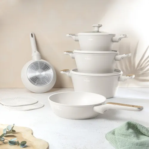 Zestaw patelni i garnków BERLINGER HAUS Sahara Nordic BH-8324 (10 elementów)