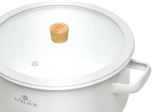 Garnek GERLACH Natur Enamel 20 cm Biały