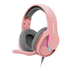 Słuchawki przewodowe z mikrofonem Marvo Tactic 40 Nauszne Różowy