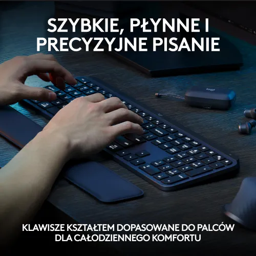 Klawiatura membranowa Logitech MX Keys S - grafitowy + podpórka