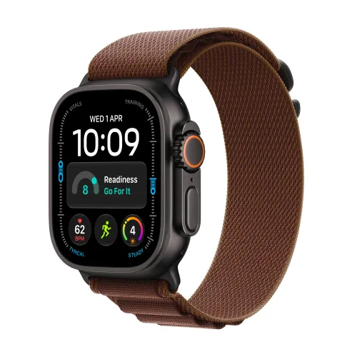 Apple Watch Ultra 4 GPS + Cellular koperta z tytanu czarny 49mm Opaska Alpine w kolorze burgunda Rozmiar M